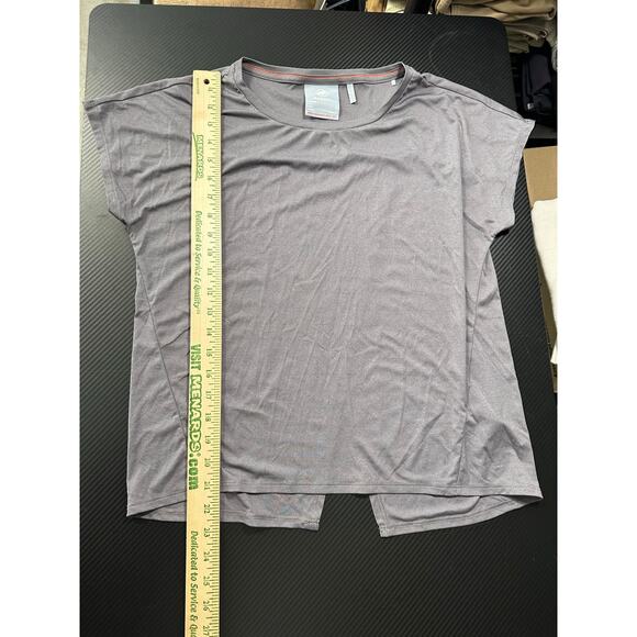 Mammut Athletic Open Back Shirt Size Medium Purple Heather Split Back - Picture 5 of 11
